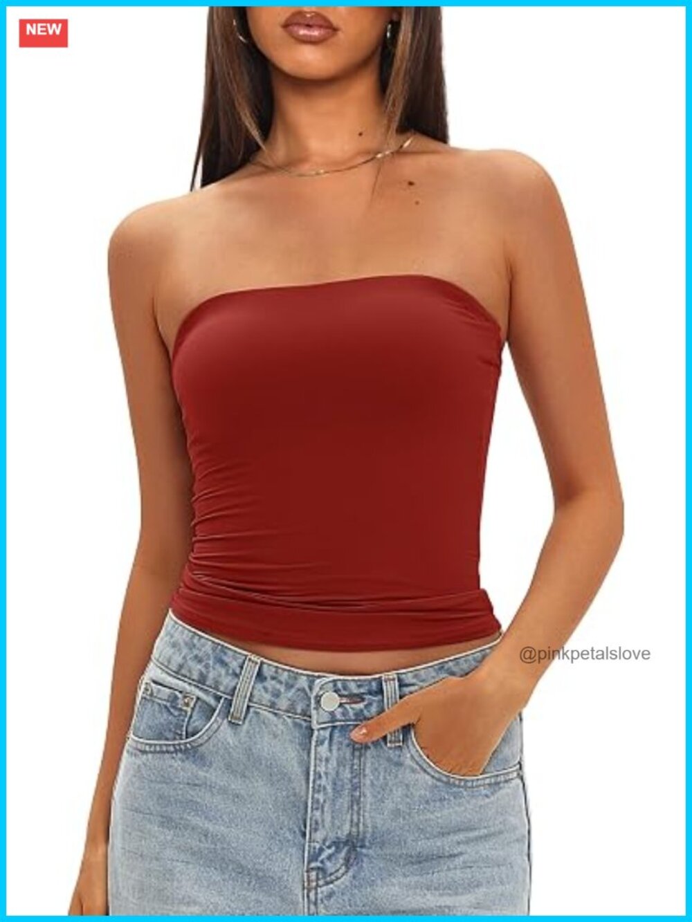 Double Lined Padded Tube Top Strapless Crop Top Bandeau Built in Bra Going Out